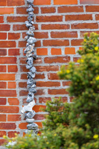 Chain of flints on a wall, decoration Chain of flints on a wall, decoration